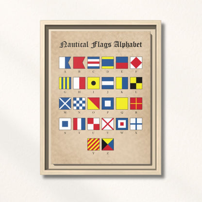 Nautical Flags Alphabet Framed Matte Canvas