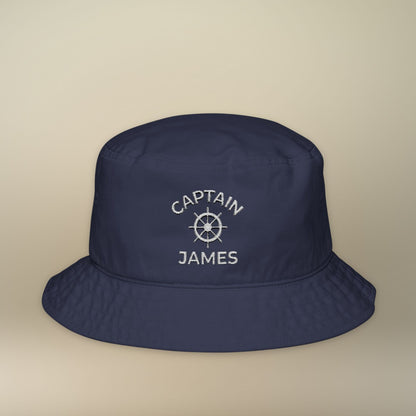 Personalized Embroidered Ship Wheel Bucket Hat