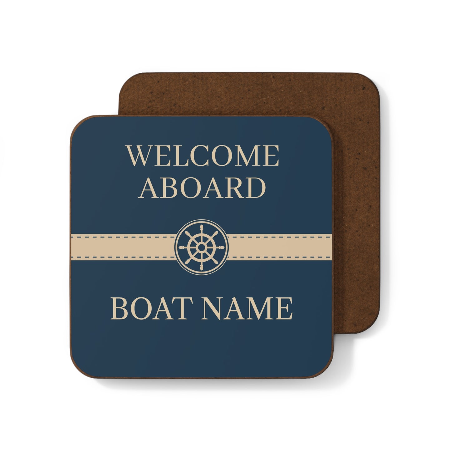 Boat Name Coaster - Ship Wheel (Set of 4)