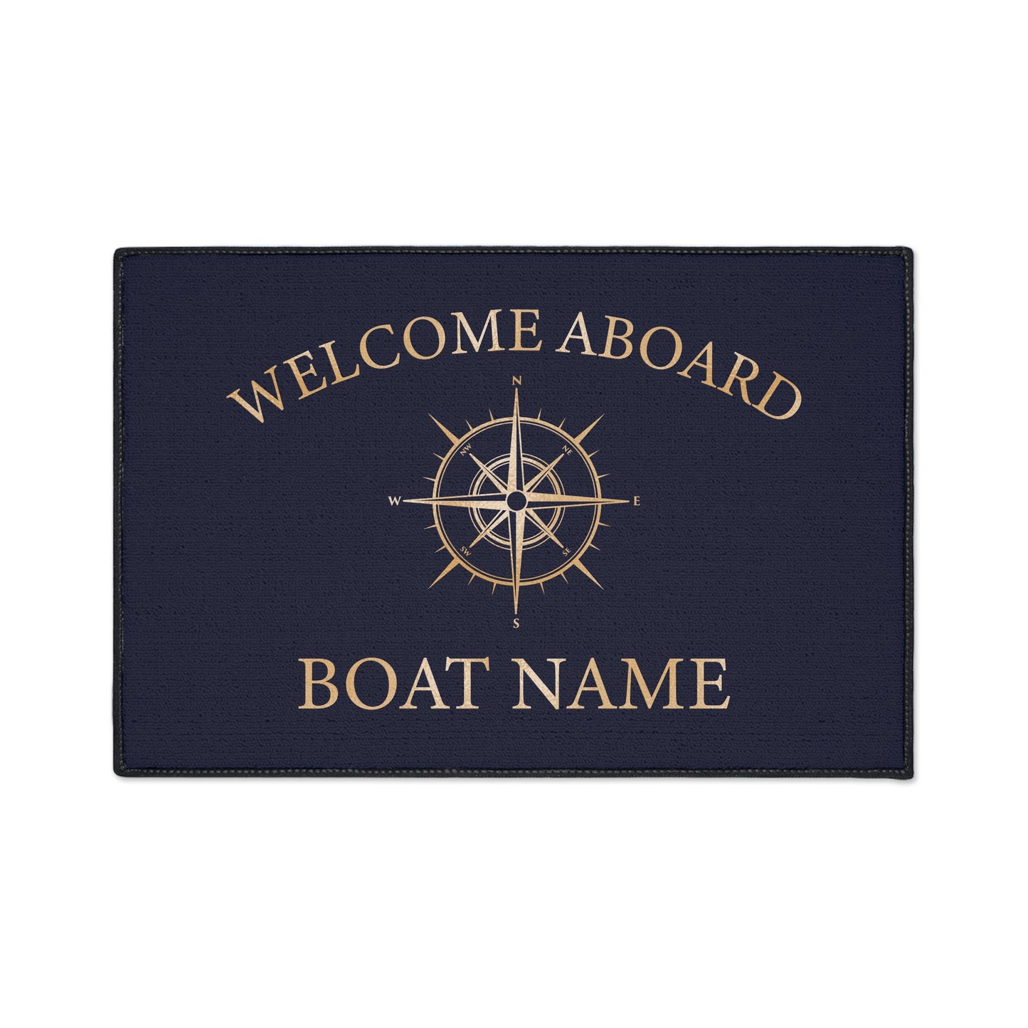 Gold Compass Welcome Mat for Boats and Yacht