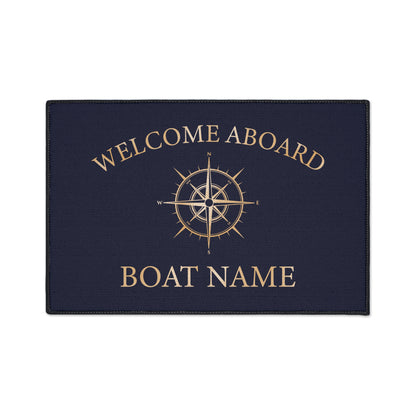 Gold Compass Welcome Mat for Boats and Yacht