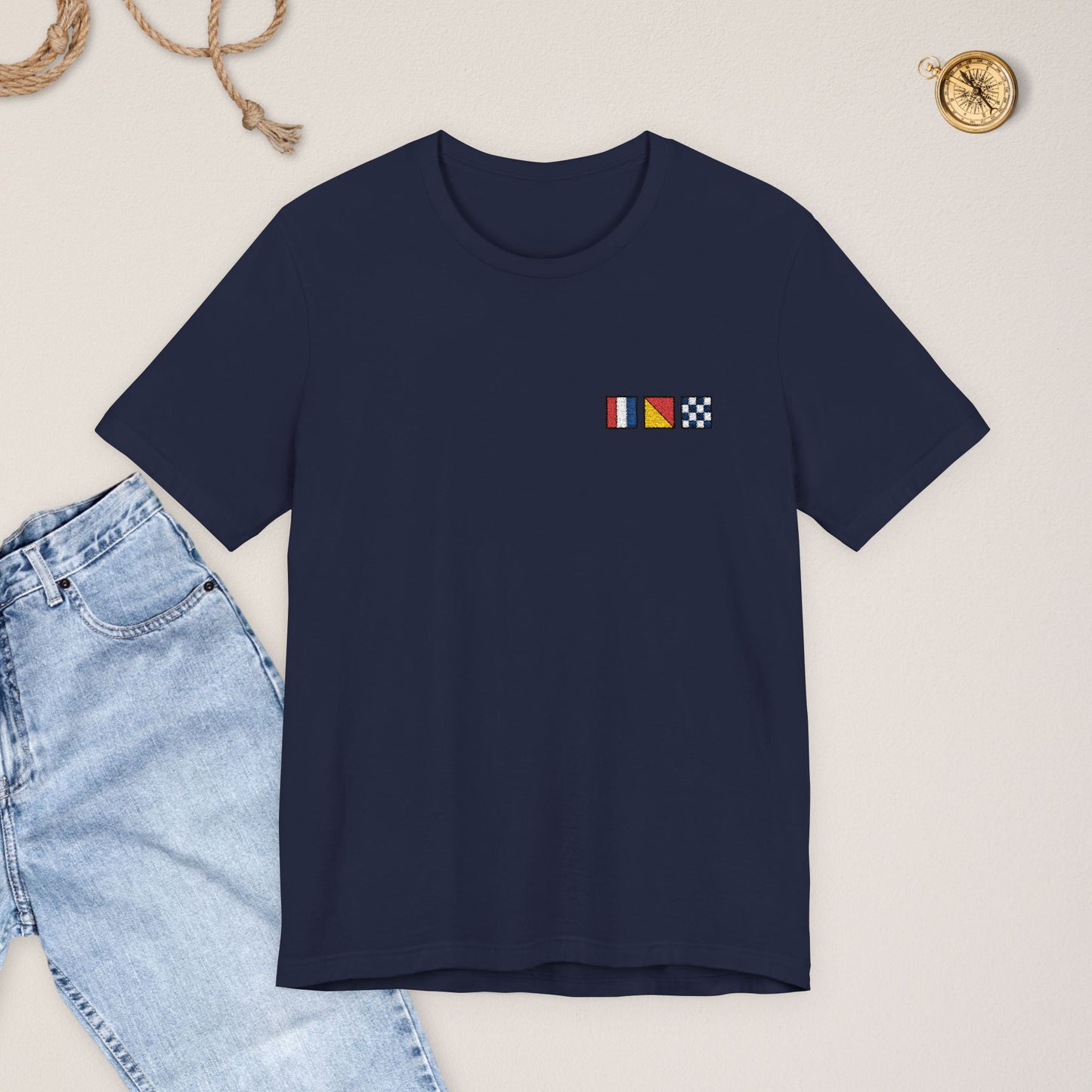 Nautical Flag Embroidered T-Shirt