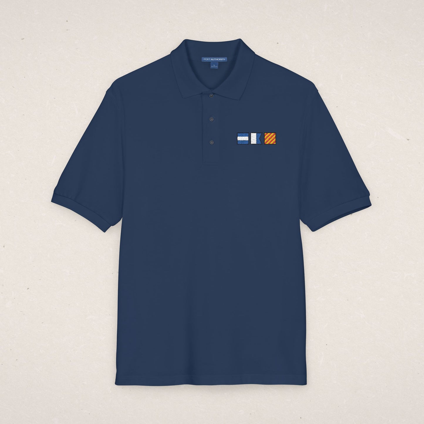Embroidered Nautical Flags Polo Shirt