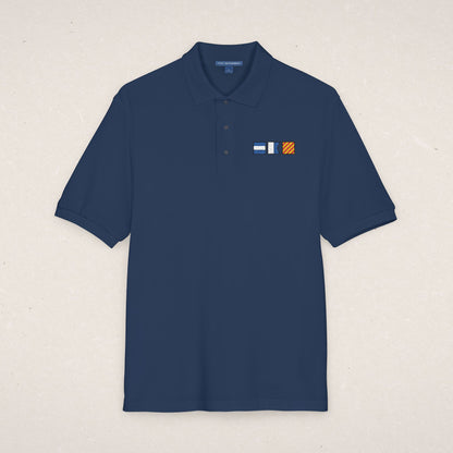 Embroidered Nautical Flags Polo Shirt