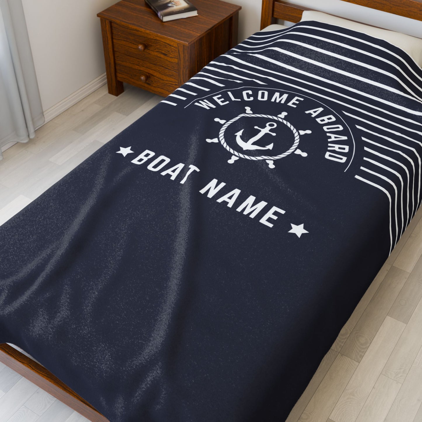 Personalized Anchor Boat Blanket