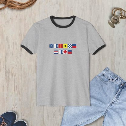 Personalized Nautical Flags Ringer T Shirt