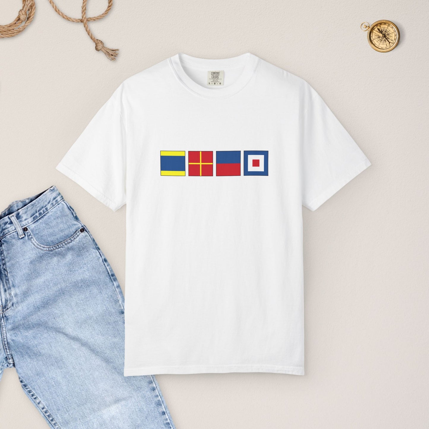 Personalized Nautical Flags T-Shir - Comfort Colors® Tee