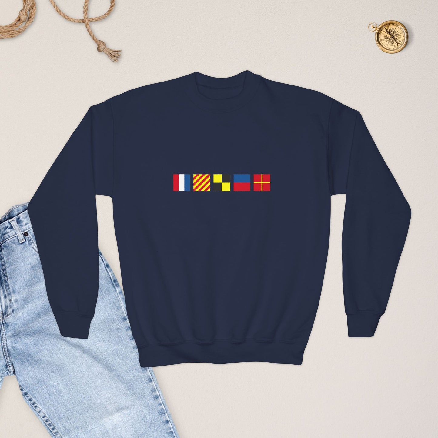 Personalized Nautical Flags Youth / Teen  Sweatshirt