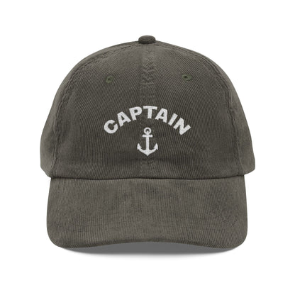 Personalized Captain Embroidered Corduroy Hat