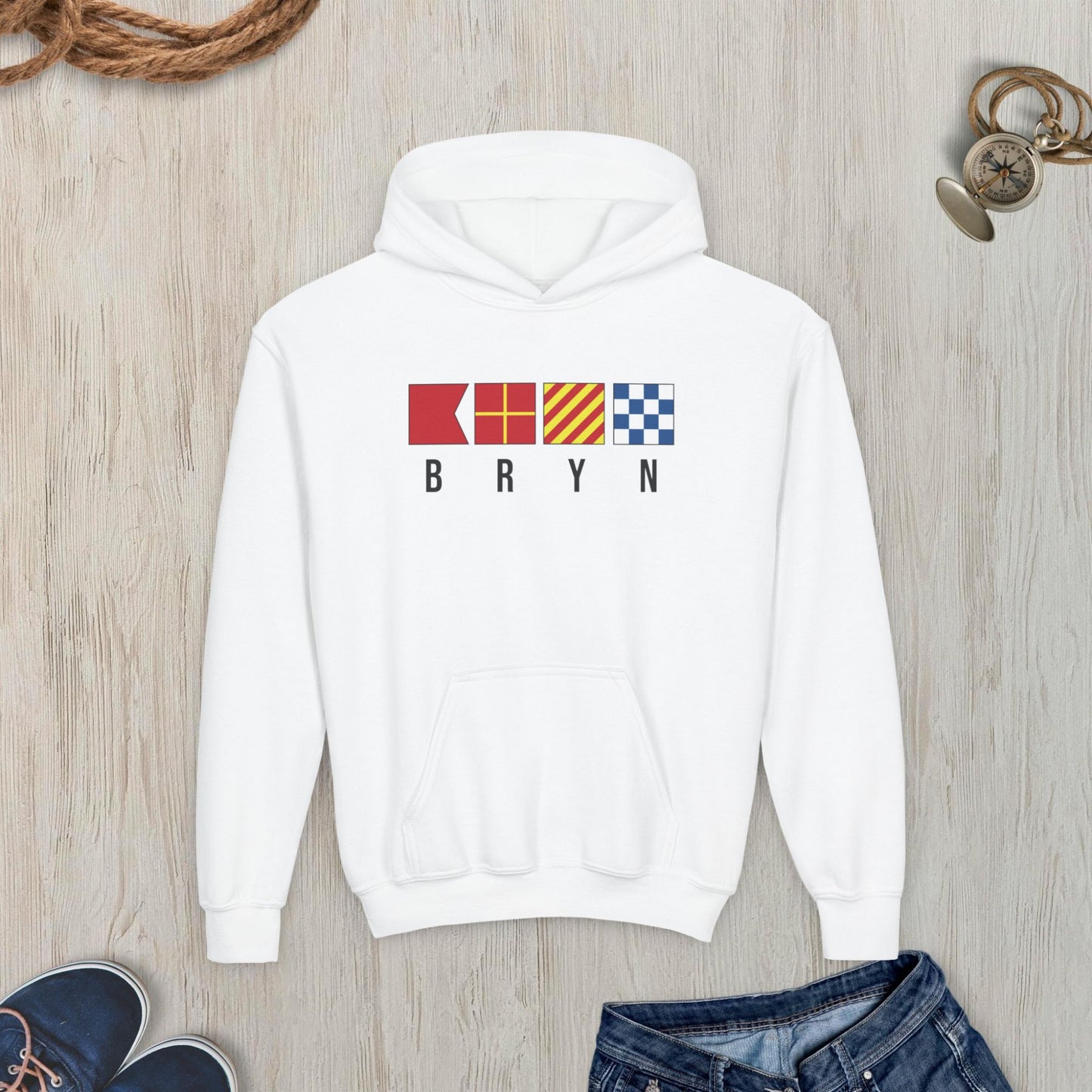 Nautical Signal Flags Youth Hoodie