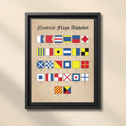 Nautical Flags Alphabet Framed Matte Canvas