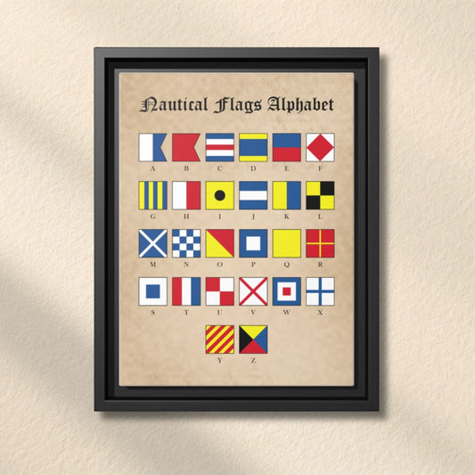 Nautical Flags Alphabet Framed Matte Canvas