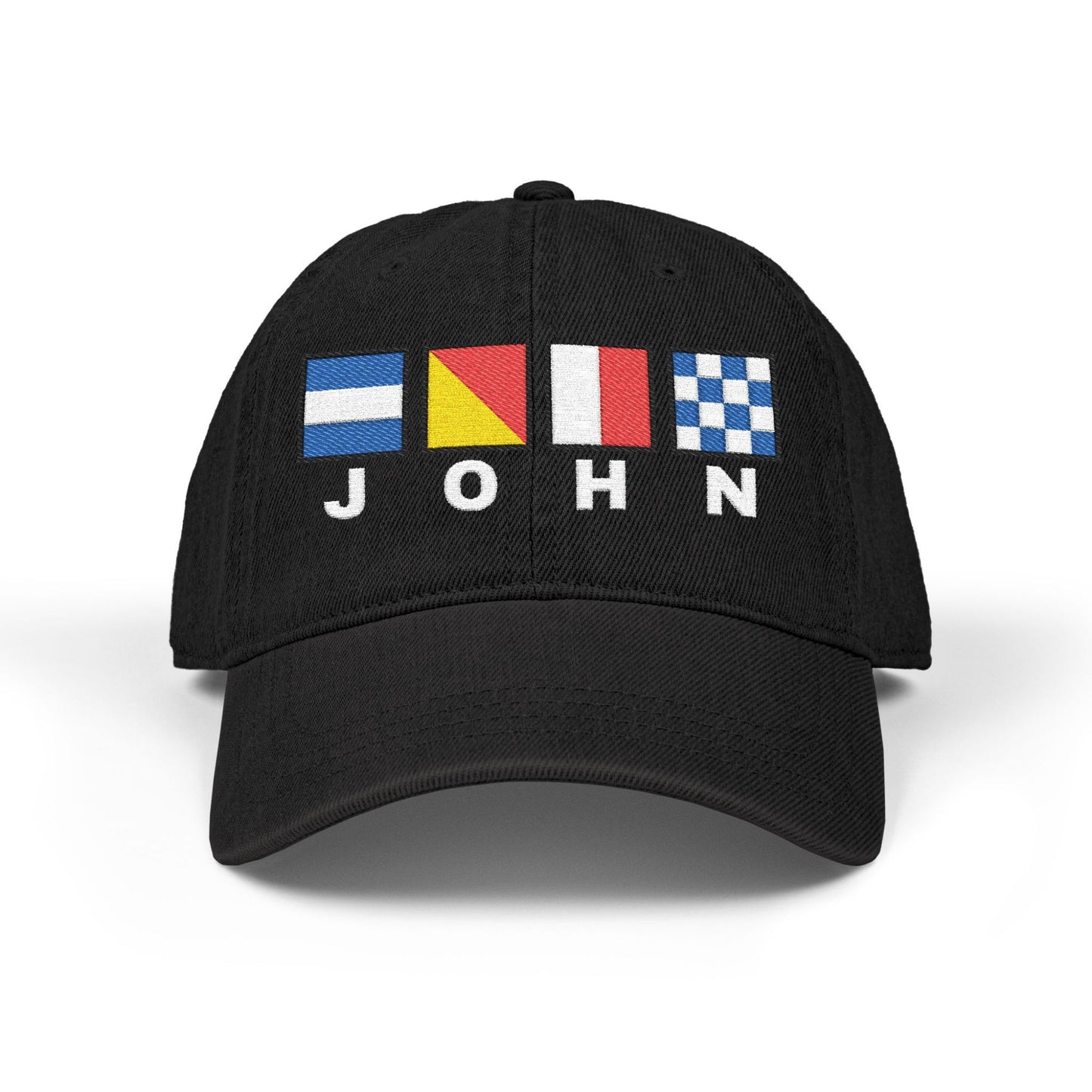 Nautical Flags Denim Hat with Text