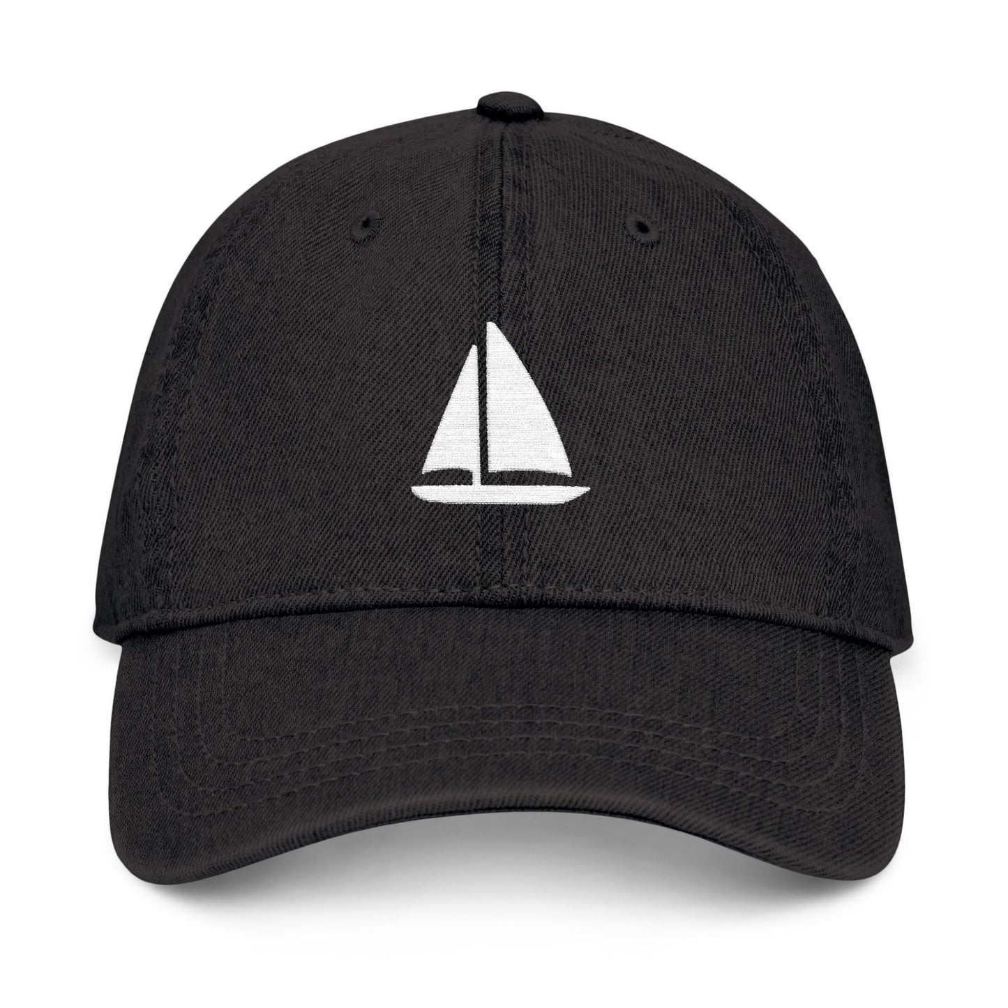 Sailboat Embroidered Nautical Denim Hat