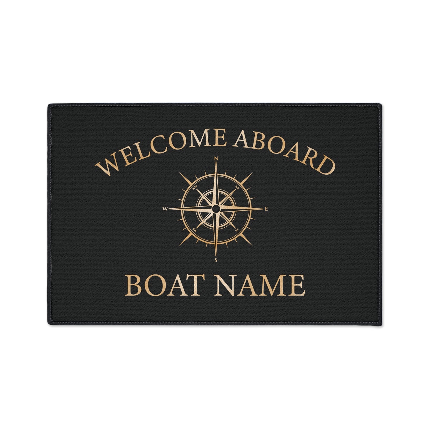 Gold Compass Welcome Mat for Boats and Yacht