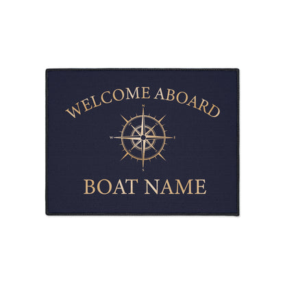 Gold Compass Welcome Mat for Boats and Yacht