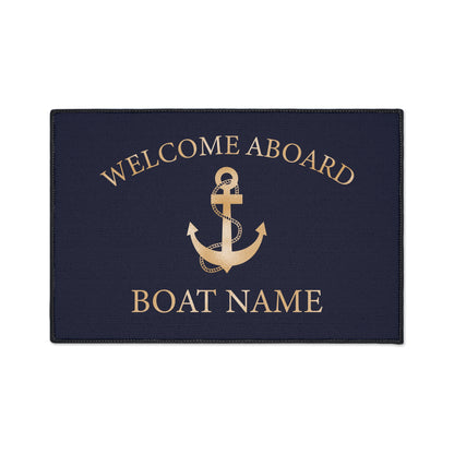 Gold Compass Welcome Mat for Boats and Yacht