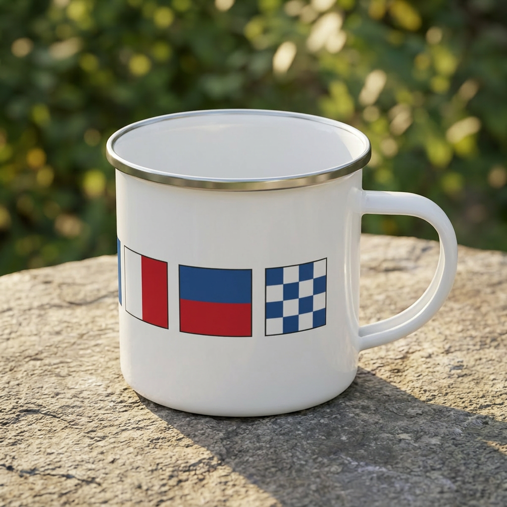 Nautical Flags Enamel Mug
