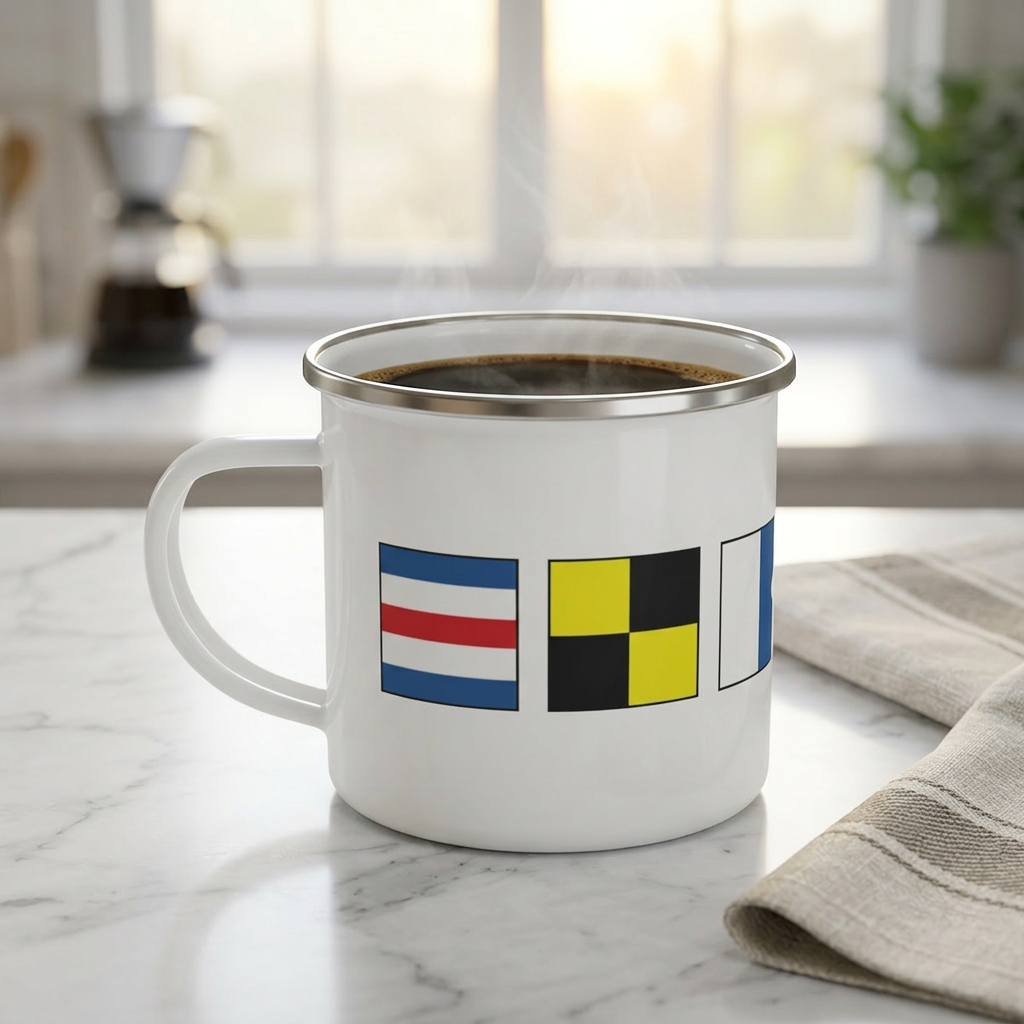 Nautical Flags Enamel Mug