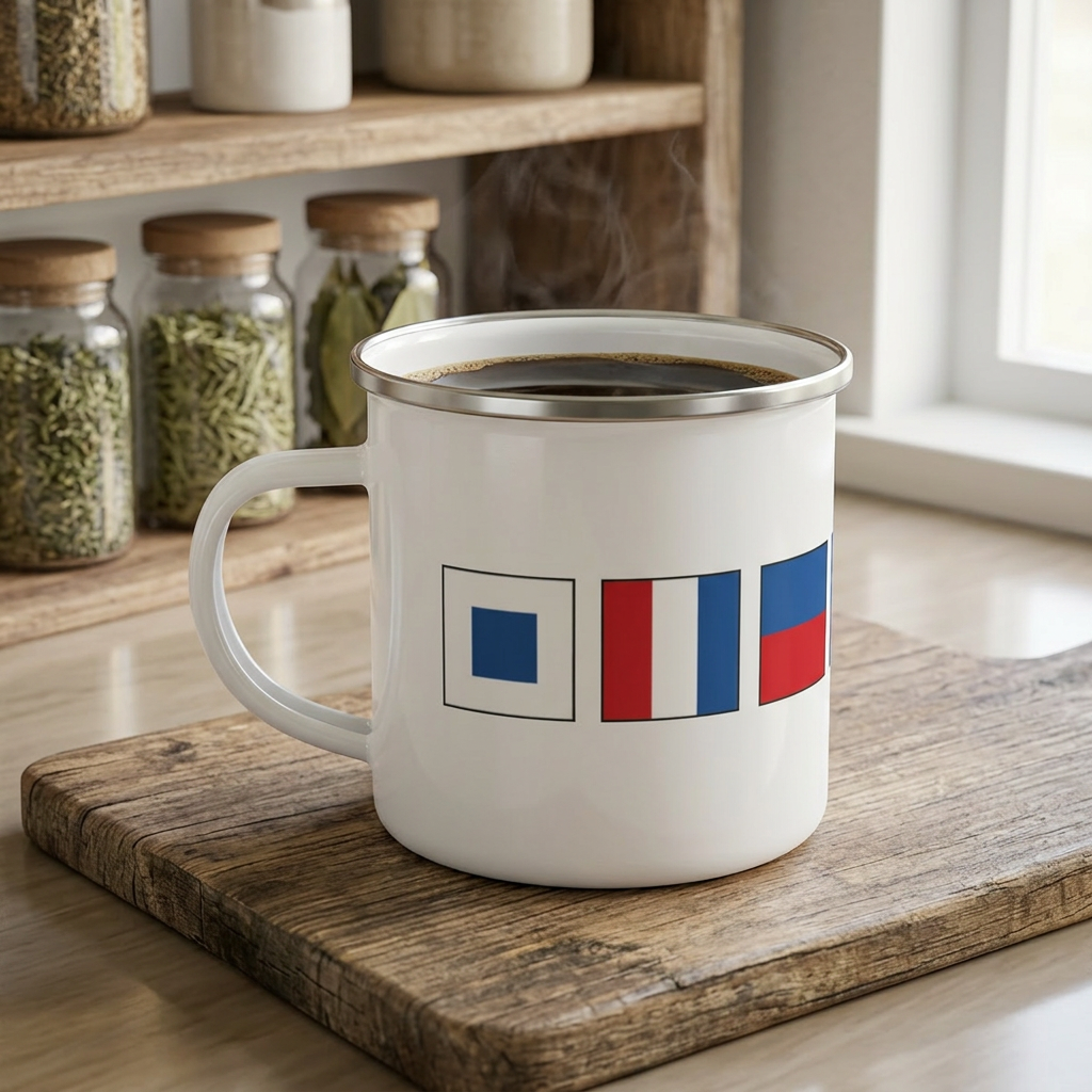 Nautical Flags Enamel Mug