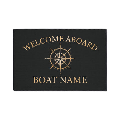 Gold Compass Welcome Mat for Boats and Yacht