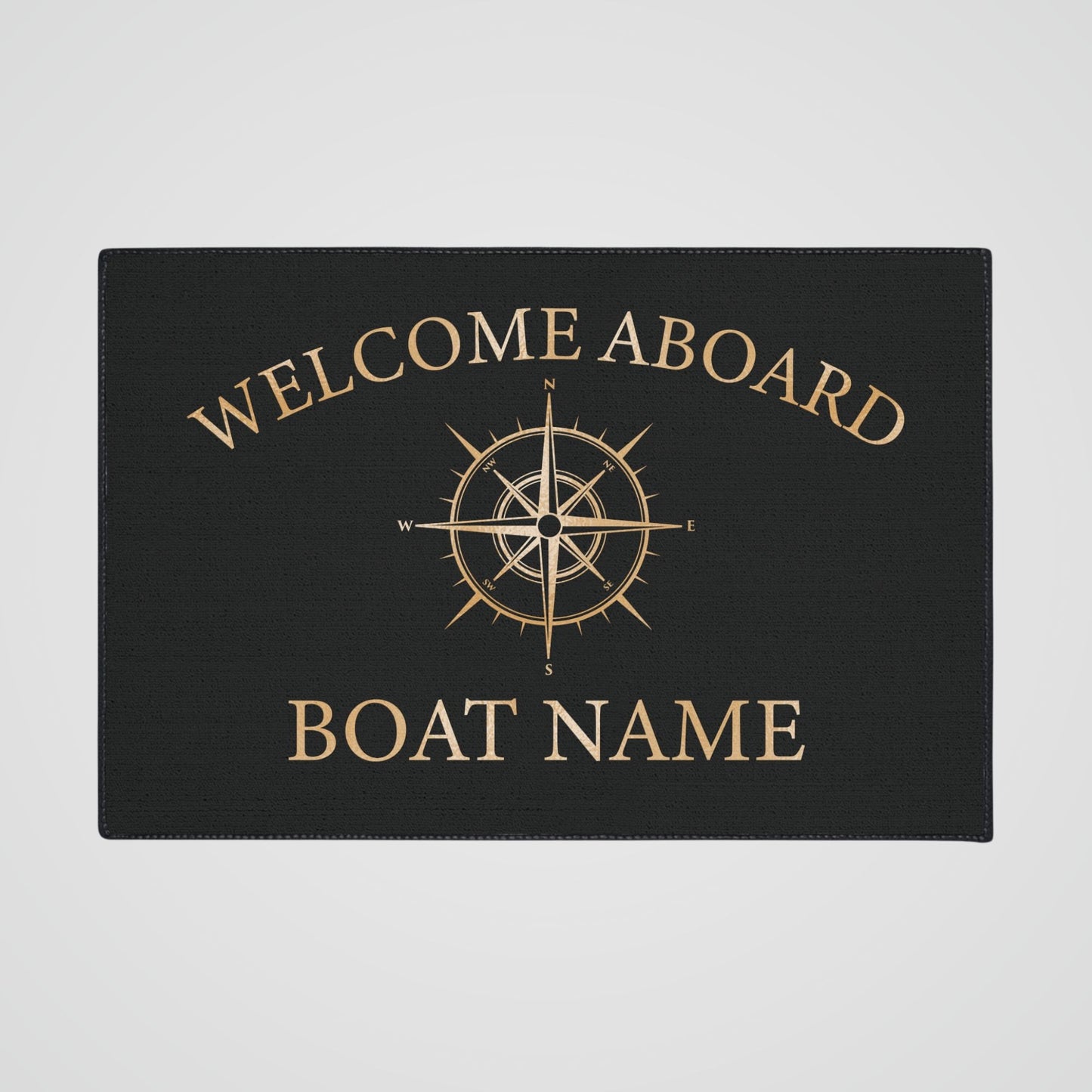 Gold Compass Welcome Mat for Boats and Yacht