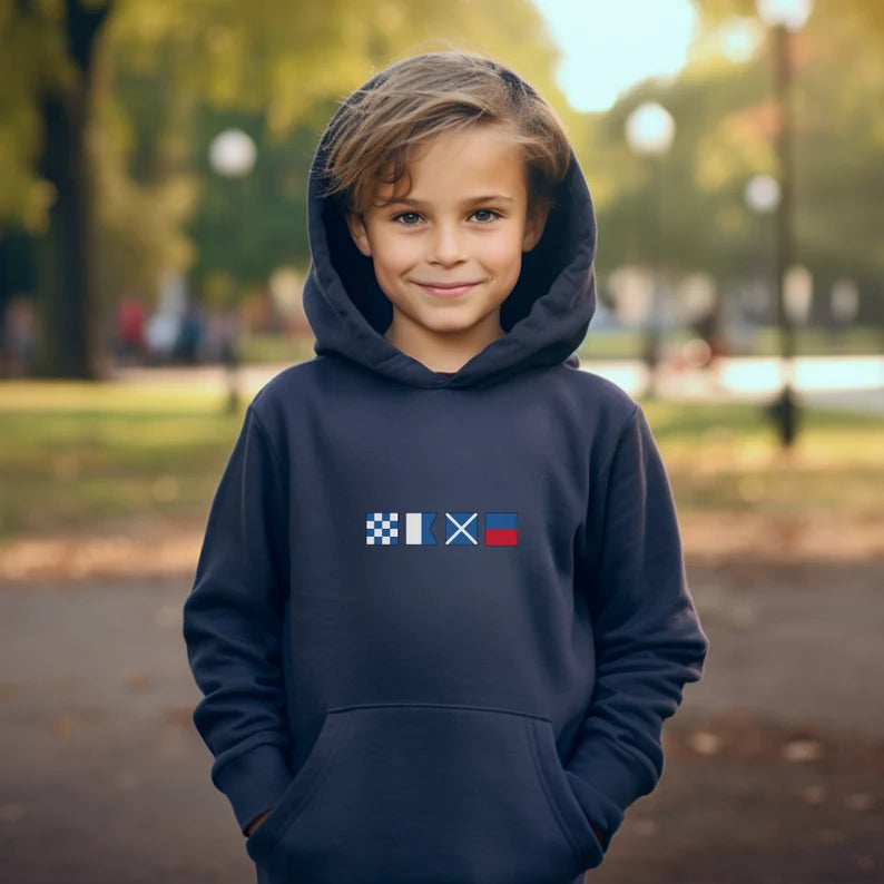 Nautical Flags Hooded Sweatshirt for Kids & Teens