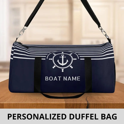 Anchor & Ship Wheel Duffel Bag - Personalized Nautical Sports & Travel Bag