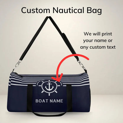Anchor & Ship Wheel Duffel Bag - Personalized Nautical Sports & Travel Bag