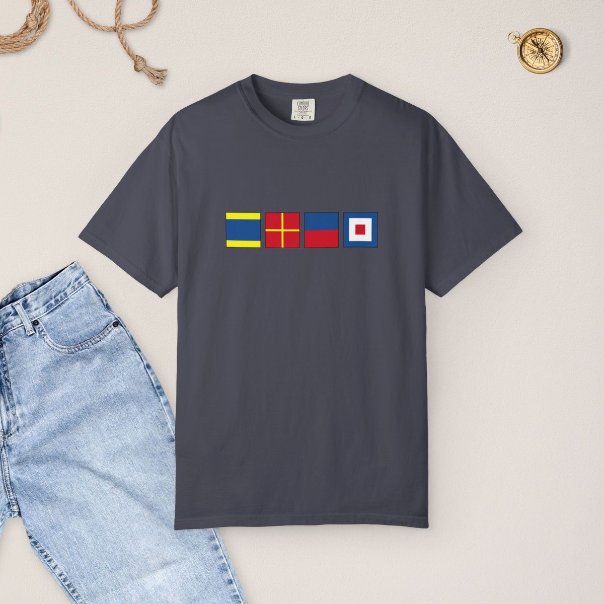 Personalized Nautical Flags T-Shirt - Comfort Colors® Tee